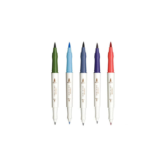Sailor - Shikiori Double-Sided Brush Pen Set - Winter – 5 Colours