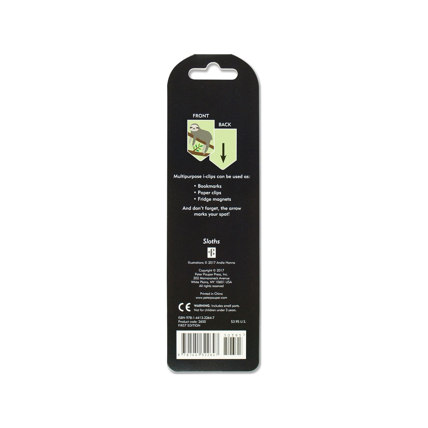 Peter Pauper Press - Sloths i-Clips Magnetic Page Markers