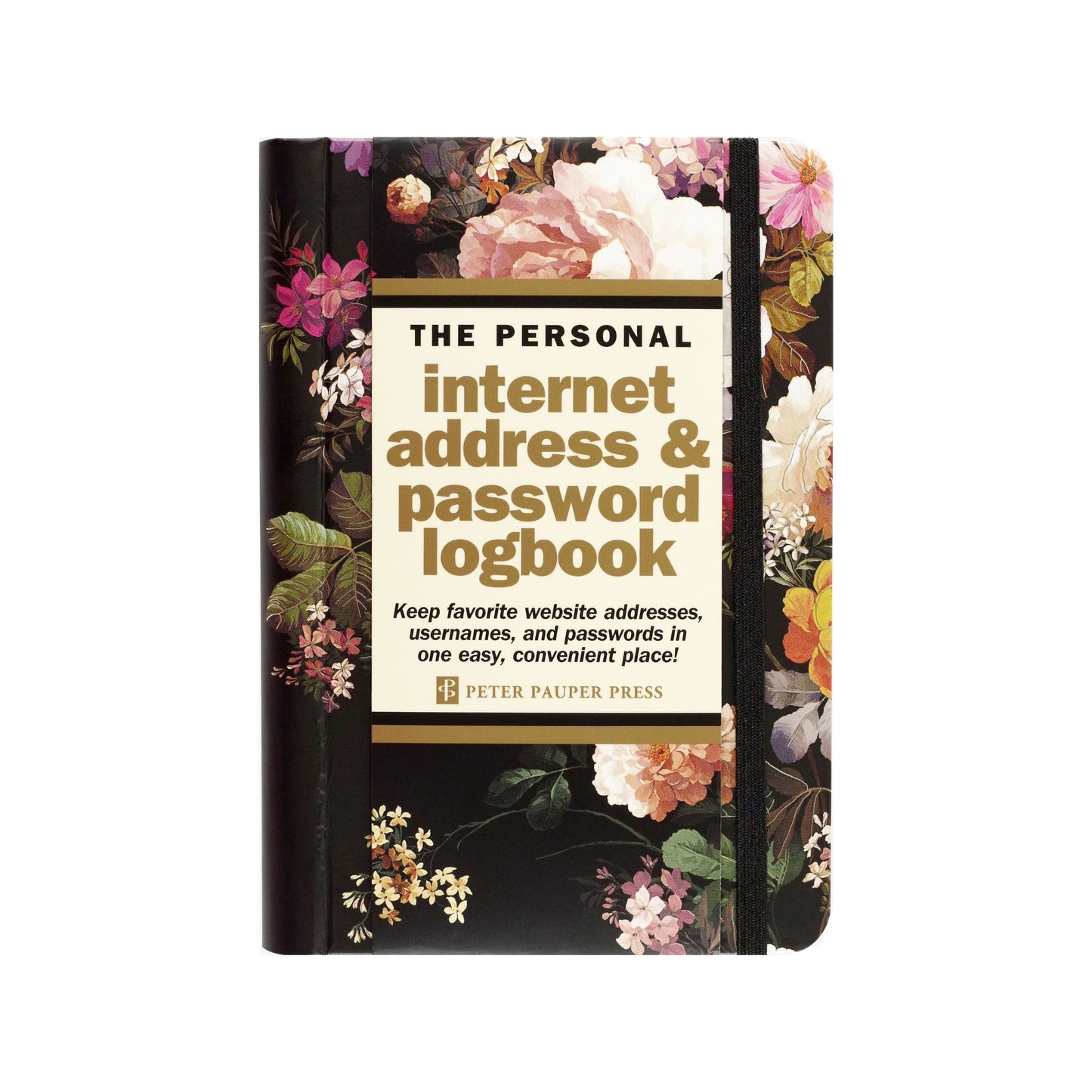 Peter Pauper Press - Midnight Floral Internet Address & Password Logbook