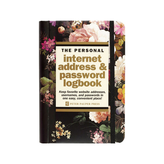 Peter Pauper Press - Midnight Floral Internet Address & Password Logbook