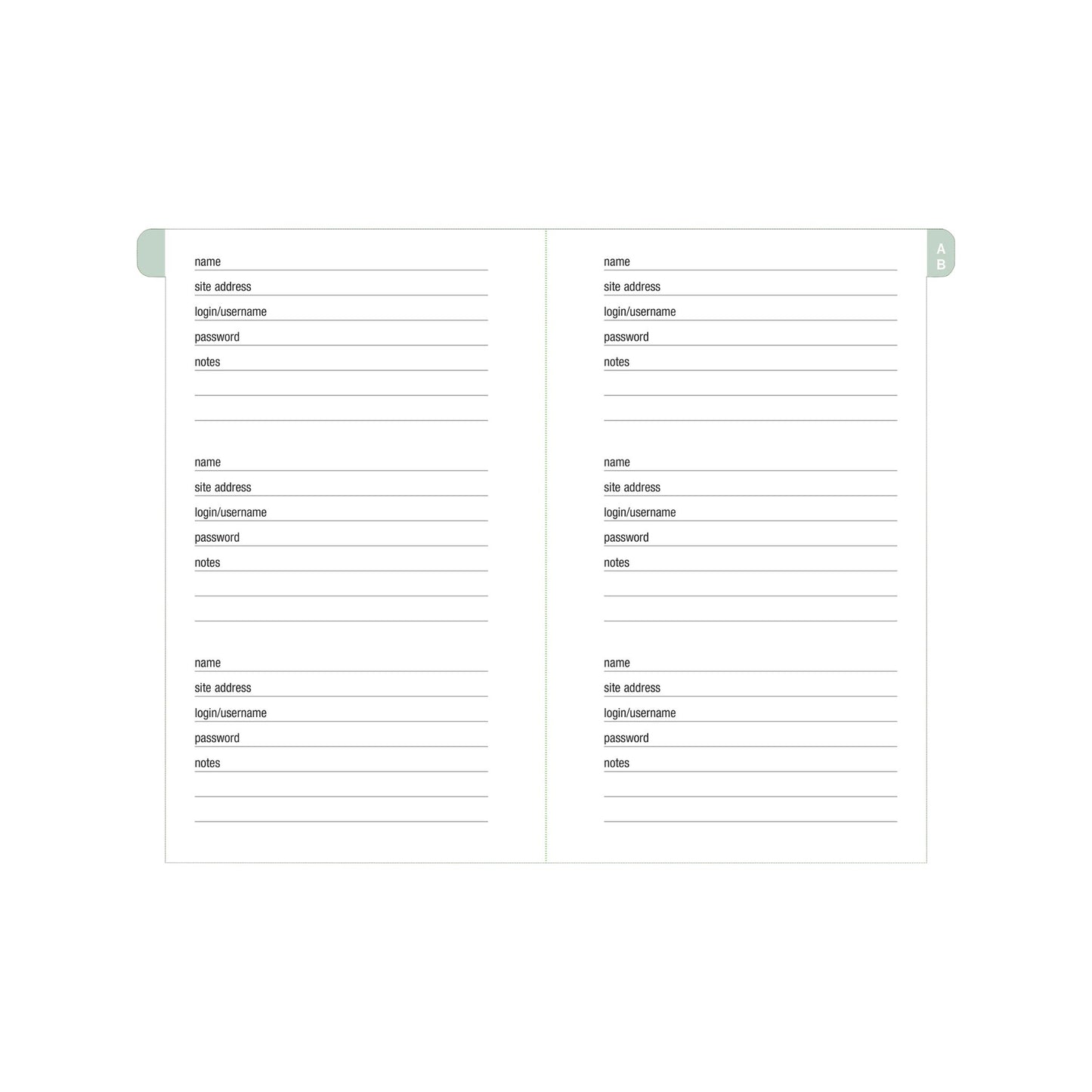 Peter Pauper Press - Eucalyptus Internet Address & Password Logbook