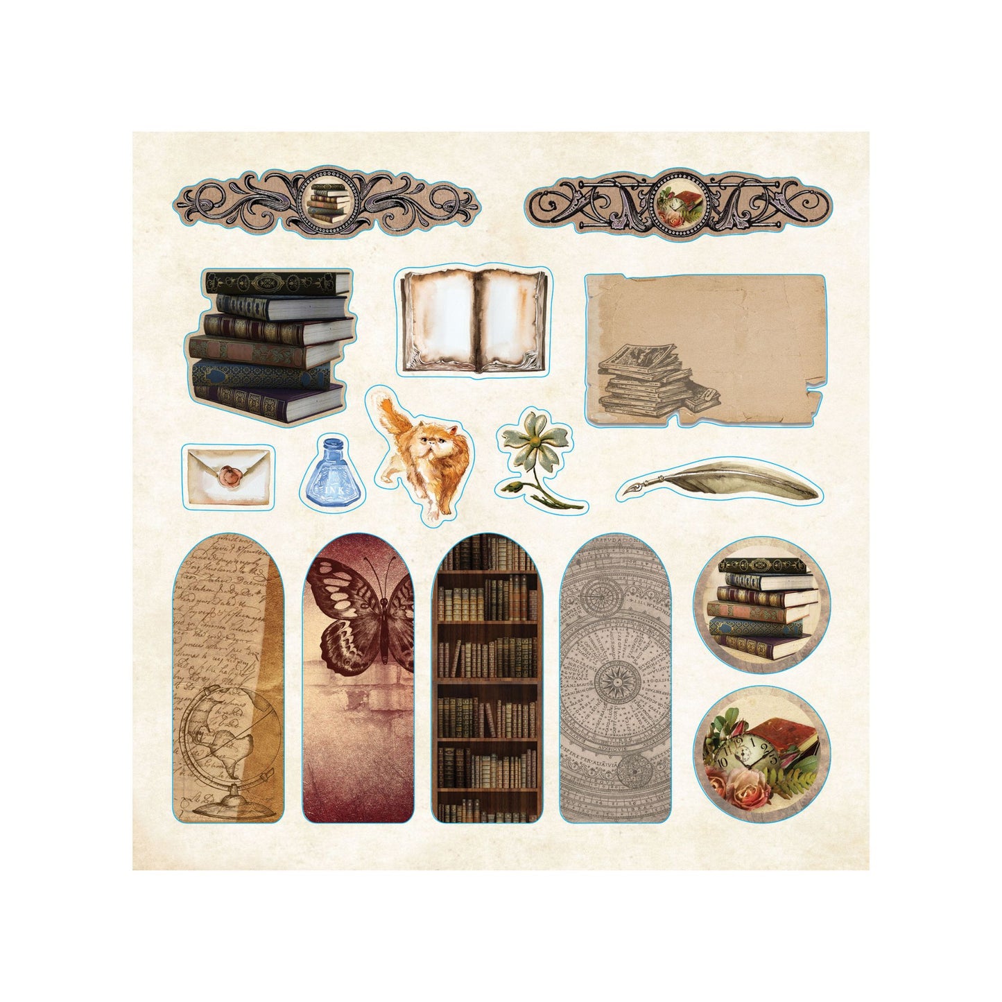 Peter Pauper Press - Bibliophilia Ephemera Sticker Book