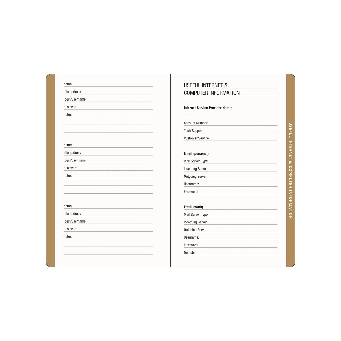 Peter Pauper Press - Amalfi Lemons Internet Address & Password Logbook