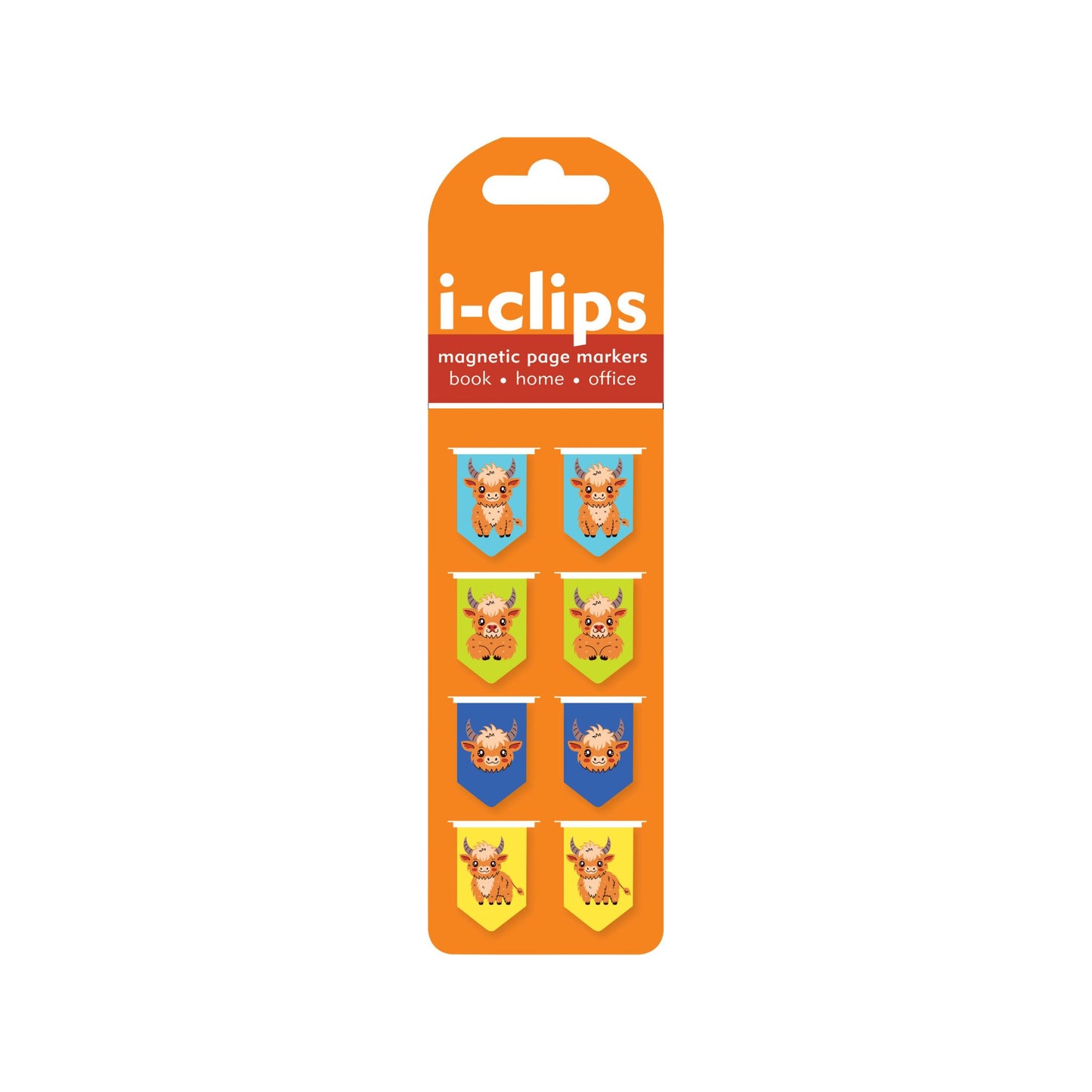 Peter Pauper Press - Highland Cow i-Clips Magnetic Page Markers