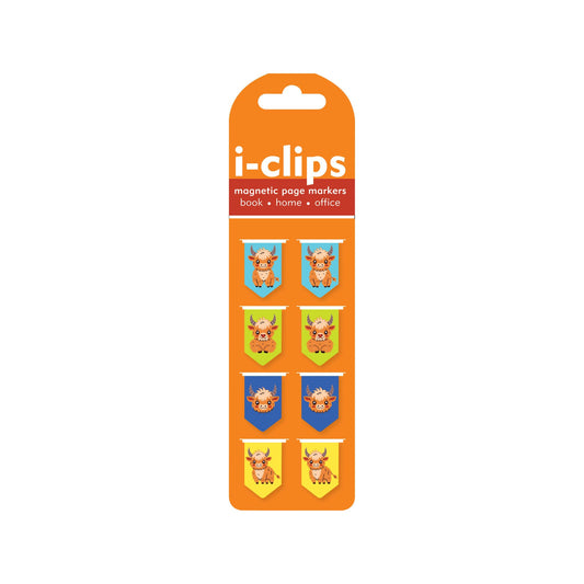Peter Pauper Press - Highland Cow i-Clips Magnetic Page Markers