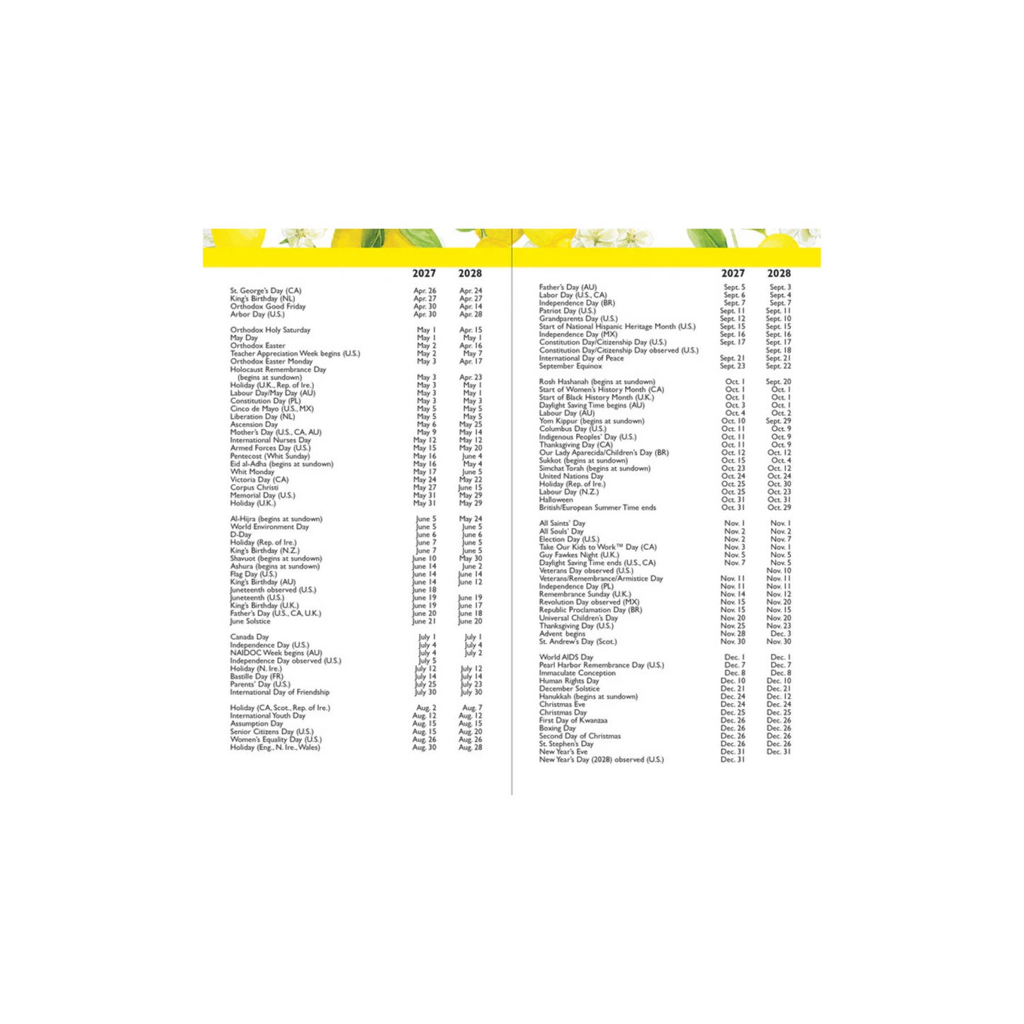 Peter Pauper Press - 2027-28 Amalfi Lemons 2-Year Pocket Planner