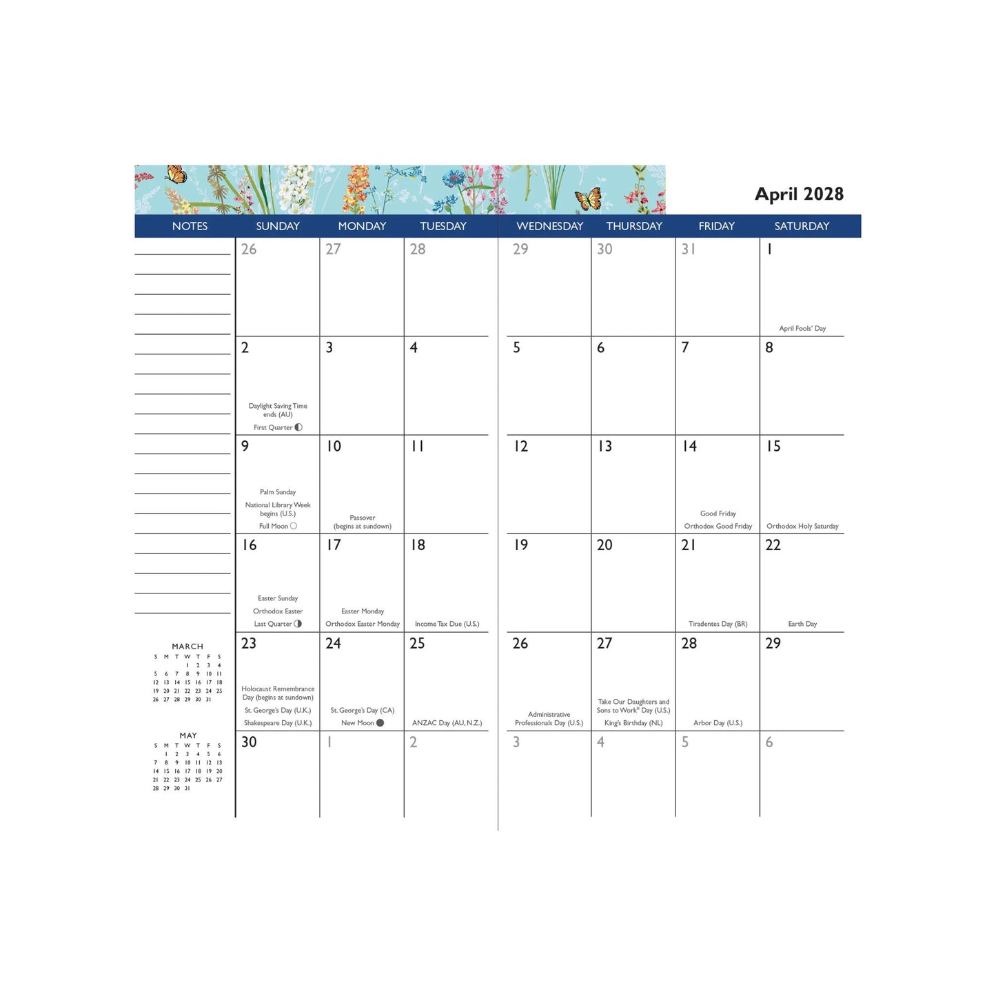 Peter Pauper Press - 2027-28 Blooms & Butterflies 2-Year Pocket Planner