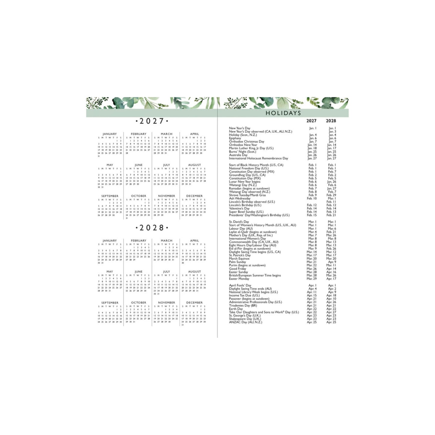 Peter Pauper Press - 2027-28 Eucalyptus 2-Year Pocket Planner