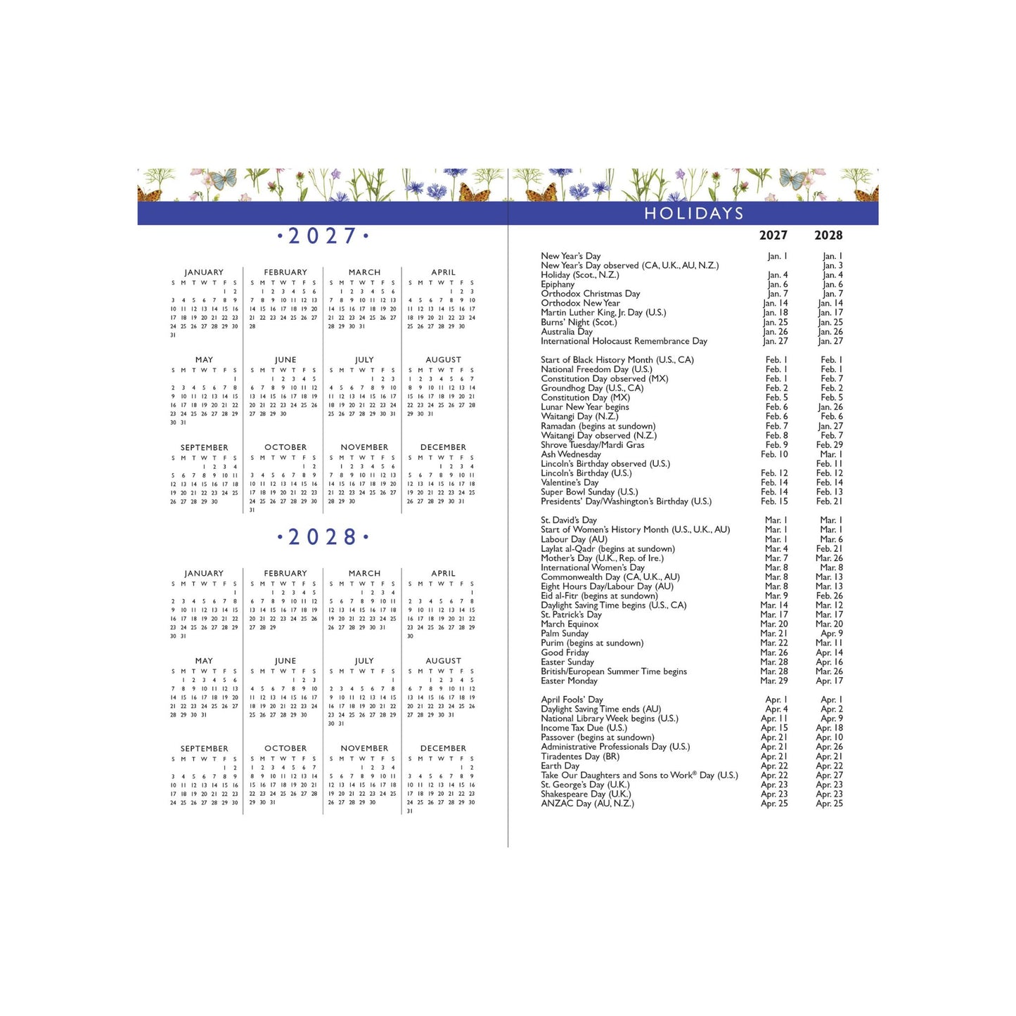 Peter Pauper Press - 2027-28 Wildflower Garden 2-Year Pocket Planner