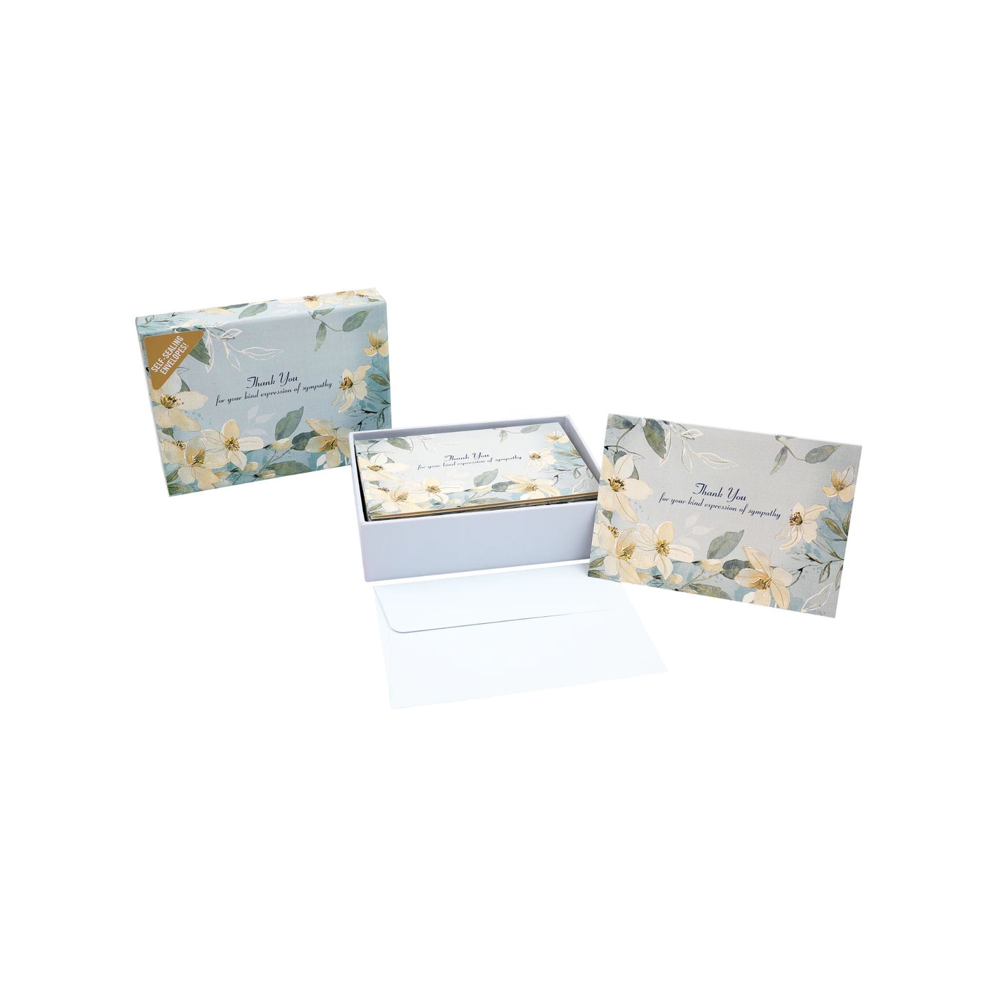 Peter Pauper Press - Sympathy Thank You Note Cards - White Jasmine