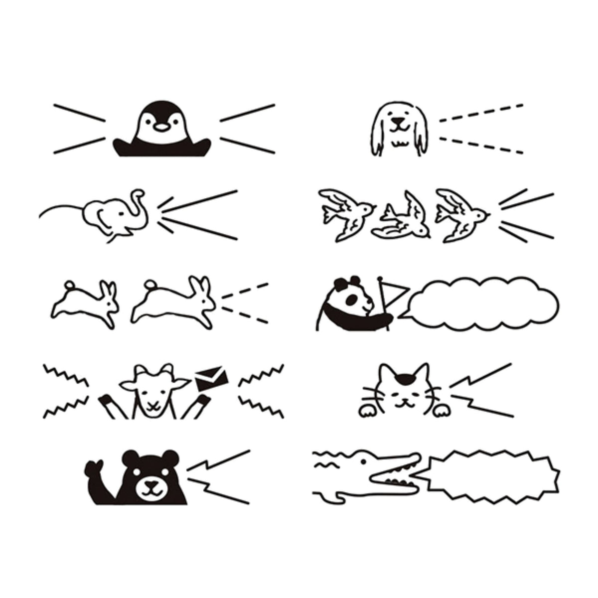 MIDORI - Rotating Stamp - Animal Speech Bubbles