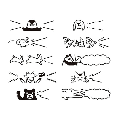 MIDORI - Rotating Stamp - Animal Speech Bubbles