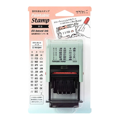 MIDORI - Rotating Date Stamp - Cat