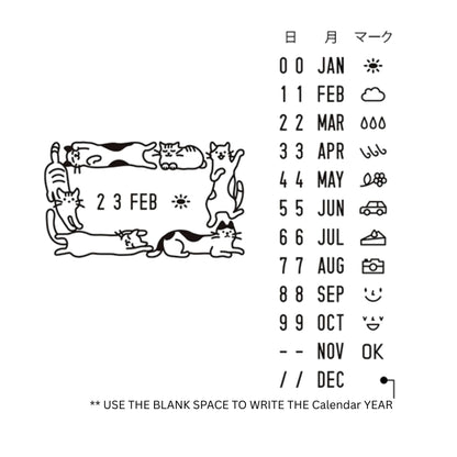 MIDORI - Rotating Date Stamp - Cat