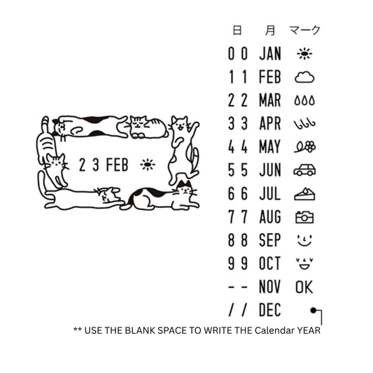MIDORI - Rotating Date Stamp - Cat