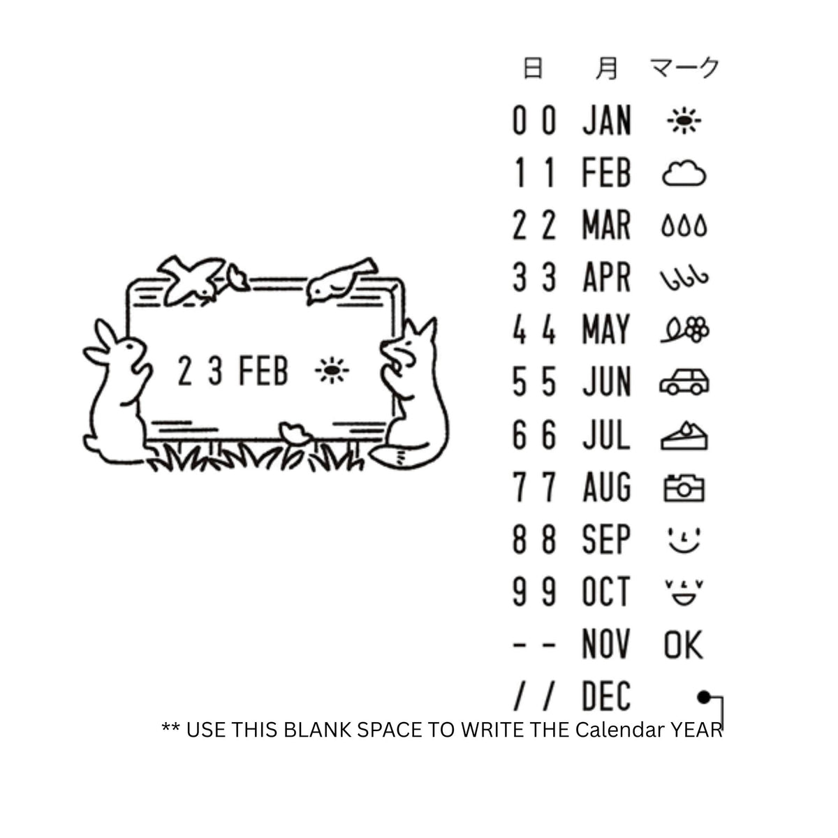 MIDORI - Rotating Date Stamp - Forest Animals