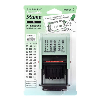 MIDORI - Rotating Date Stamp - Flowers