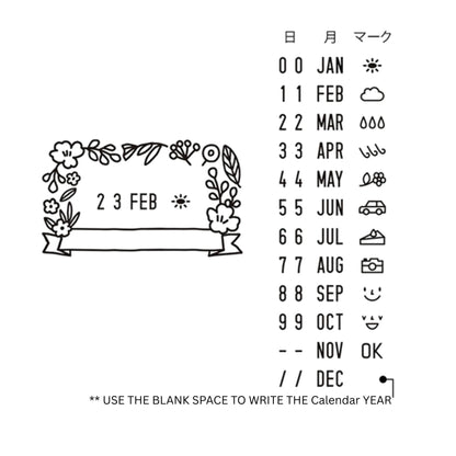 MIDORI - Rotating Date Stamp - Flowers