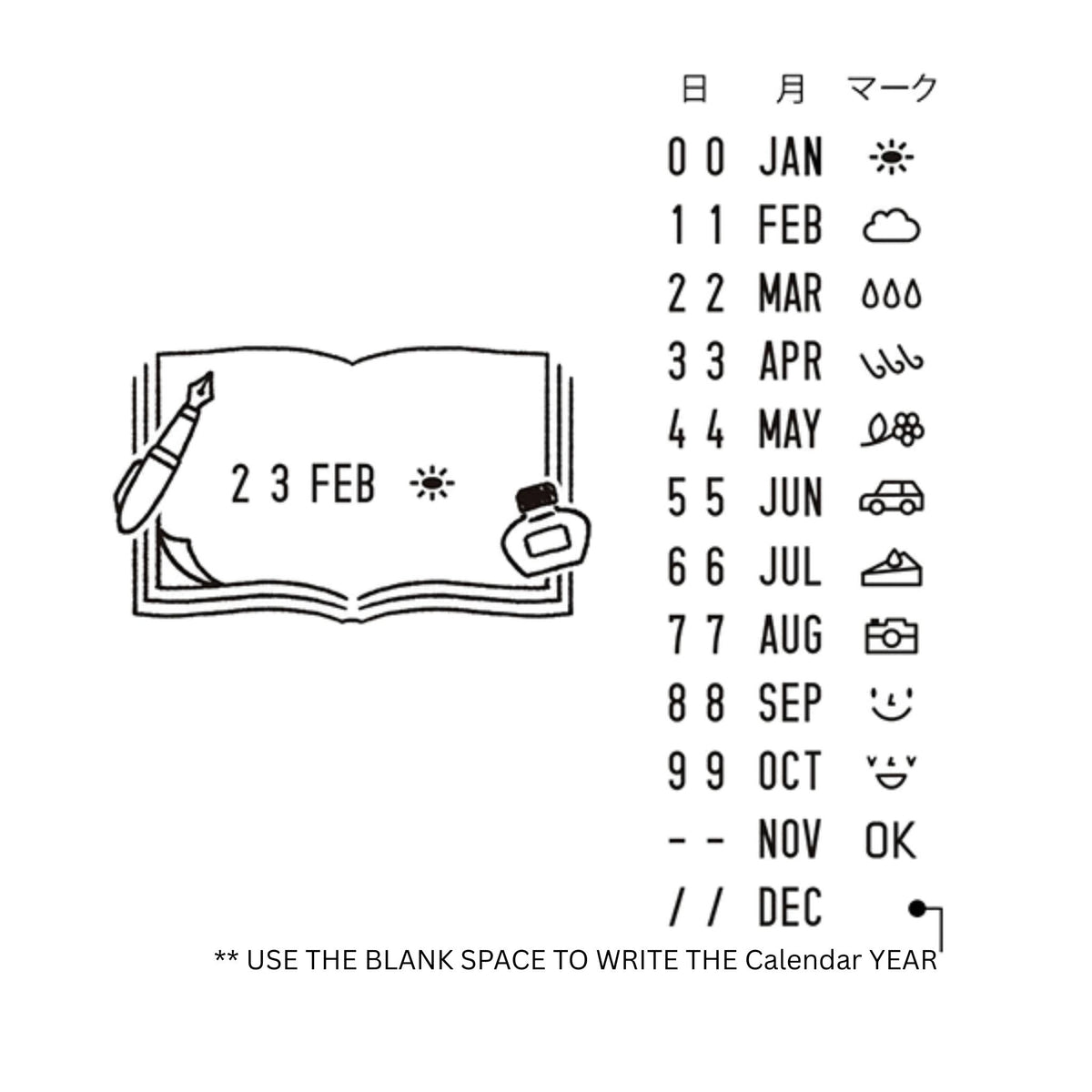 MIDORI - Rotating Date Stamp - Stationery