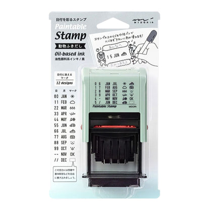 MIDORI - Rotating Date Stamp - Animal Speech Bubble