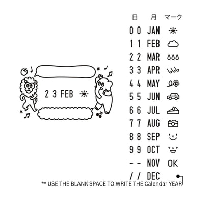 MIDORI - Rotating Date Stamp - Animal Speech Bubble