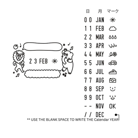 MIDORI - Rotating Date Stamp - Animal Speech Bubble