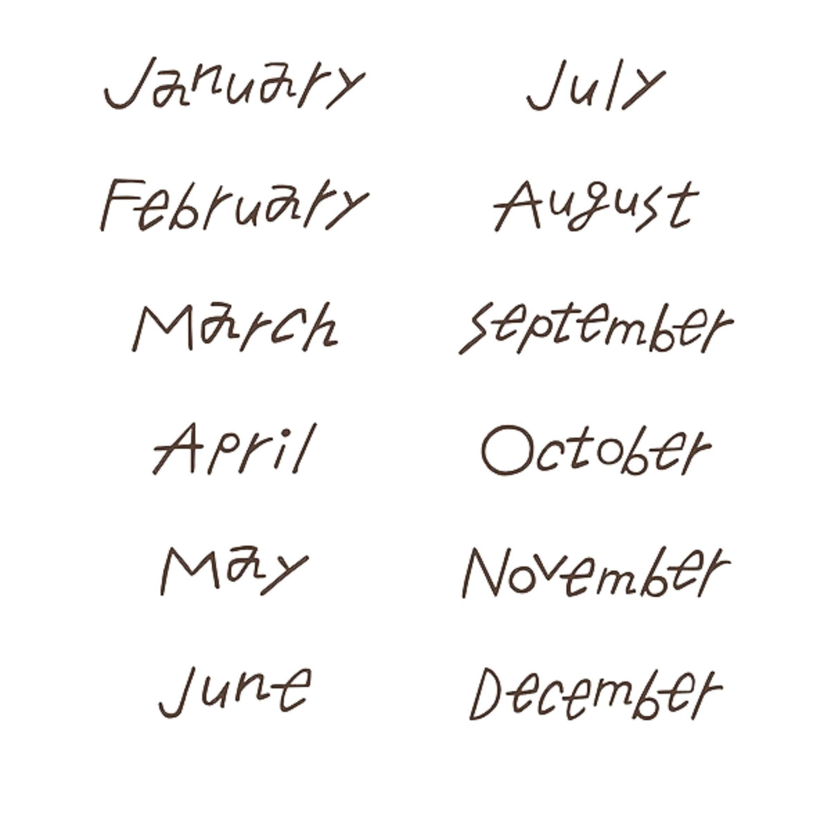 MIDORI - Rotating Stamp - Brown - Months