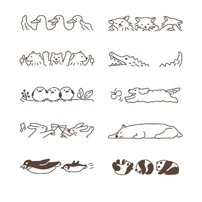 MIDORI - Rotating Stamp - Brown - Animal Poses