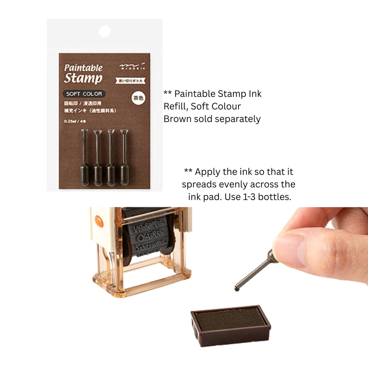 MIDORI - Rotating Stamp - Brown - Animal Poses