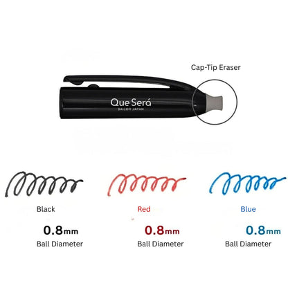 Sailor - Que Será - Erasable - Ballpoint Pen - 3pk - 3 Colours - 0.8mm