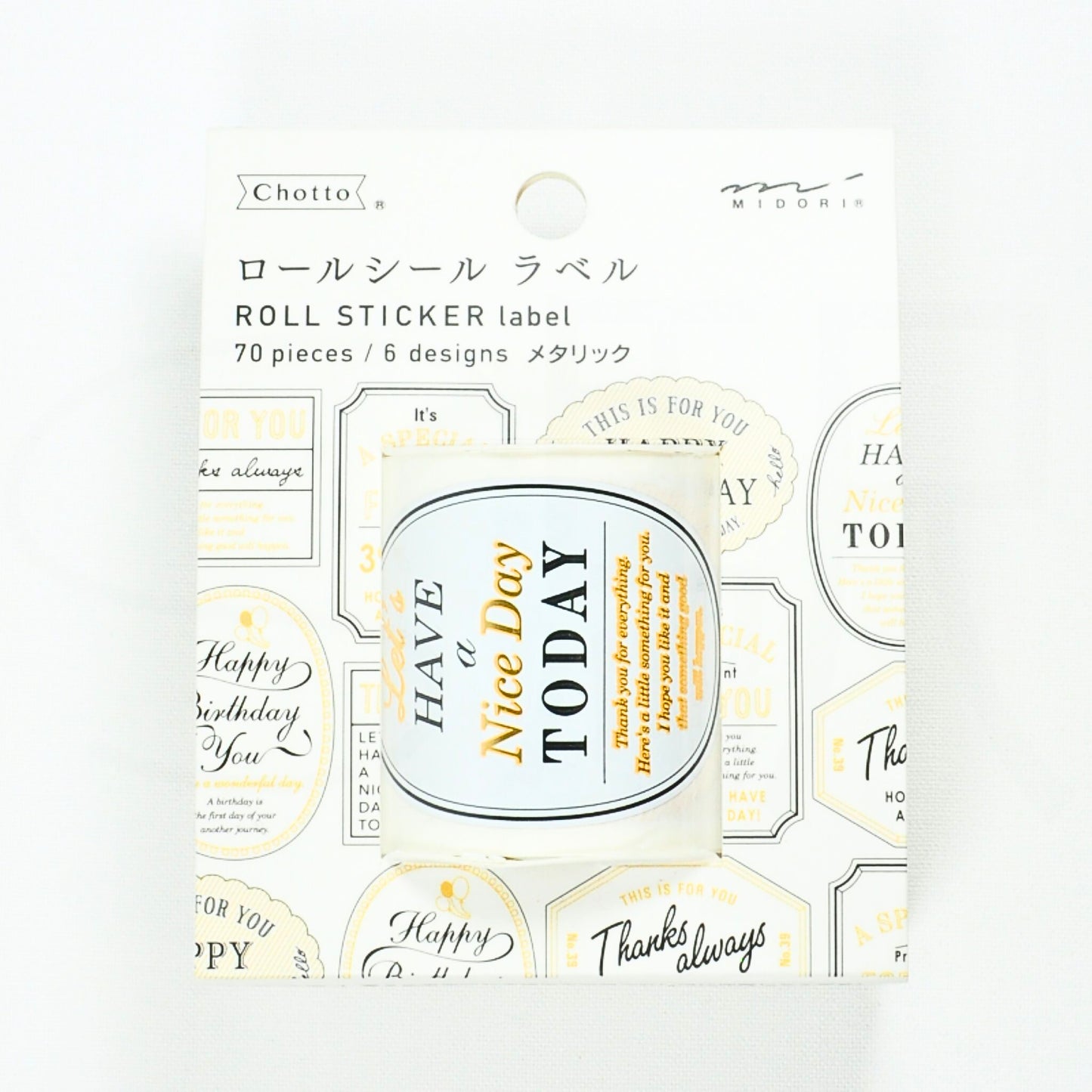 MIDORI - Roll Sticker Labels: Metallic