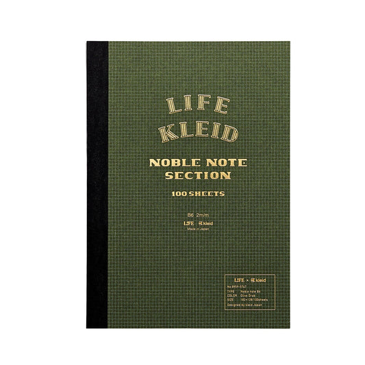 LIFE - kleid - Noble Note - Notebook - Section - Grid / Graph - 2mm - B6 - Olive