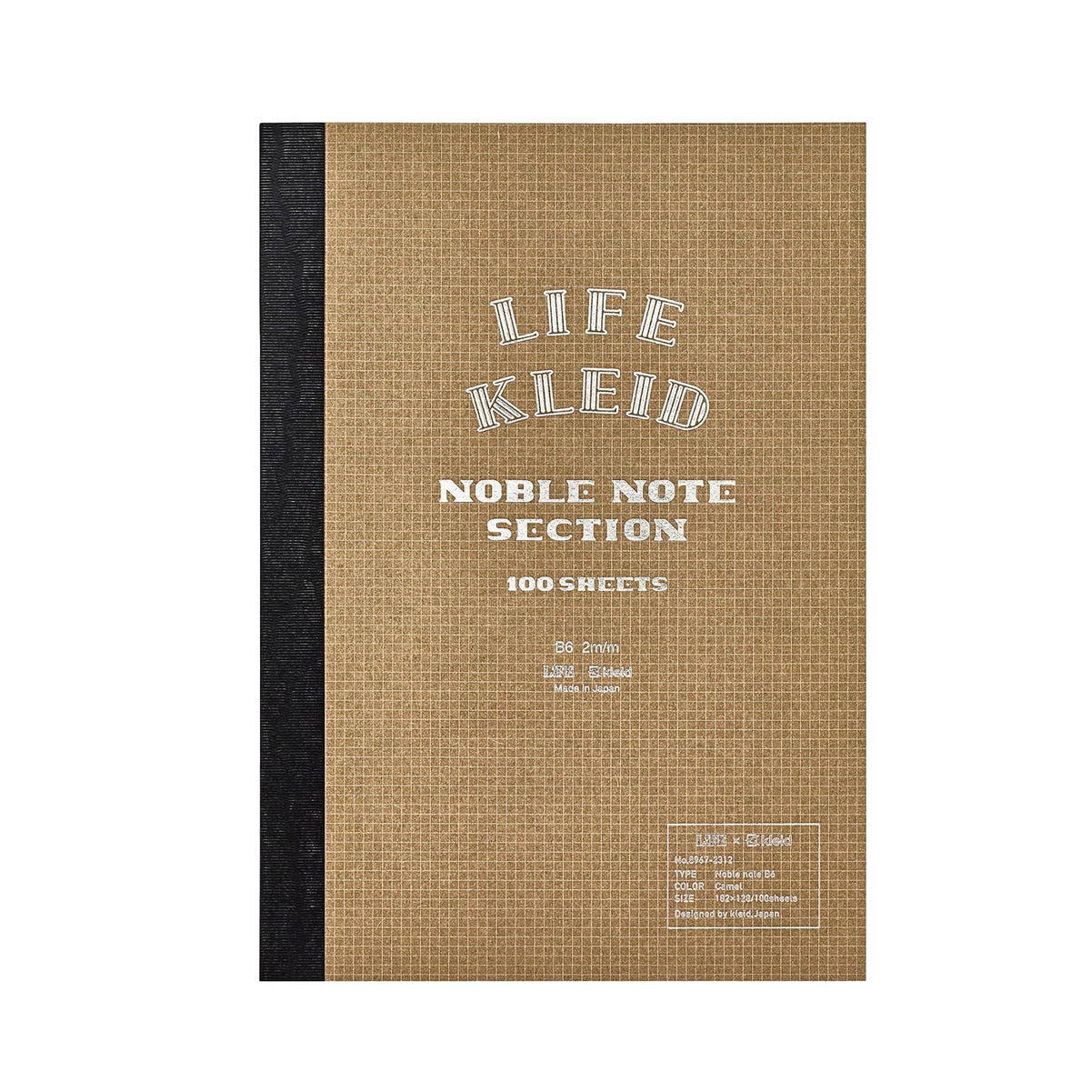 LIFE - kleid - Noble Note - Notebook - Section - Grid / Graph - 2mm - B6 - Camel