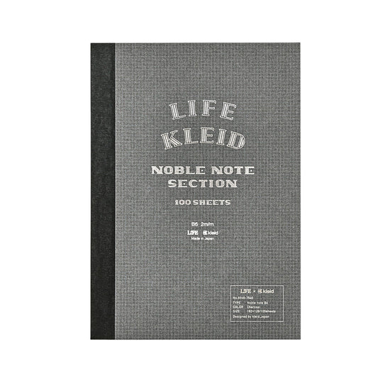 LIFE - kleid - Noble Note - Notebook - Section - Grid / Graph - 2mm - B6 - Charcoal
