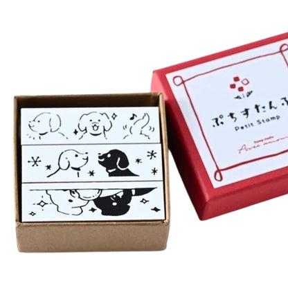 Sanby - Rubber Stamps - 3-Piece - Mini Border Stamp Set - Playful Dogs