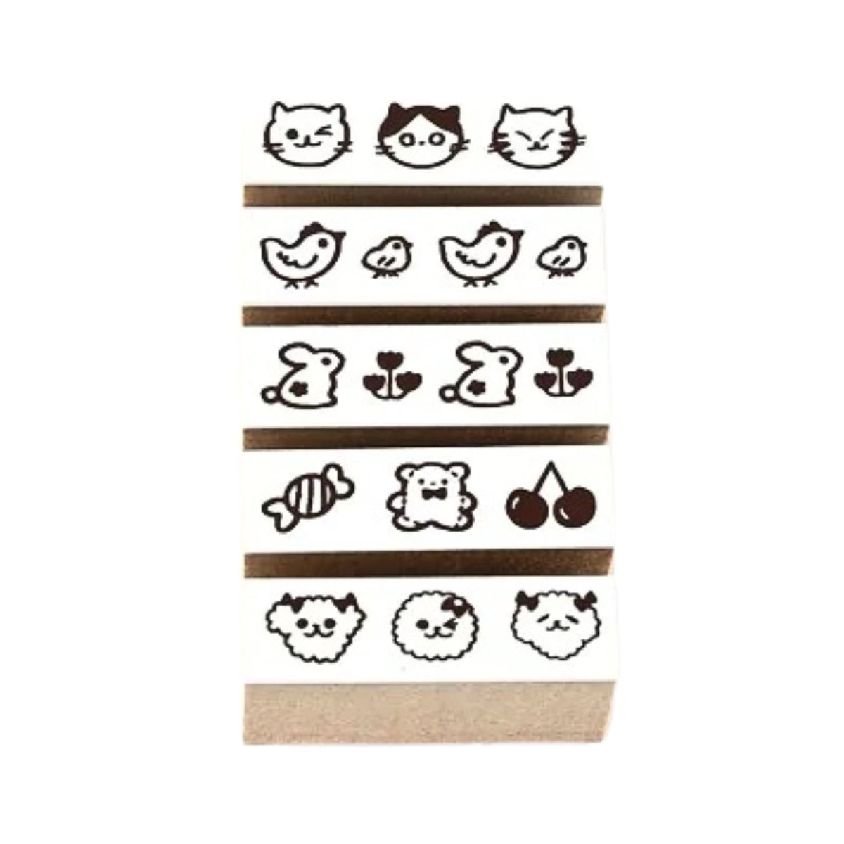 Sanby - Rubber Stamps - 5-Piece - Mini Border Stamp Set - Animals