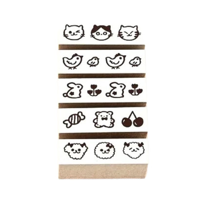 Sanby - Rubber Stamps - 5-Piece - Mini Border Stamp Set - Animals