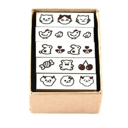 Sanby - Rubber Stamps - 5-Piece - Mini Border Stamp Set - Animals