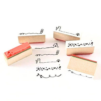 Sanby - Rubber Stamps - 5-Piece - Mini Border Stamp Set - Underline