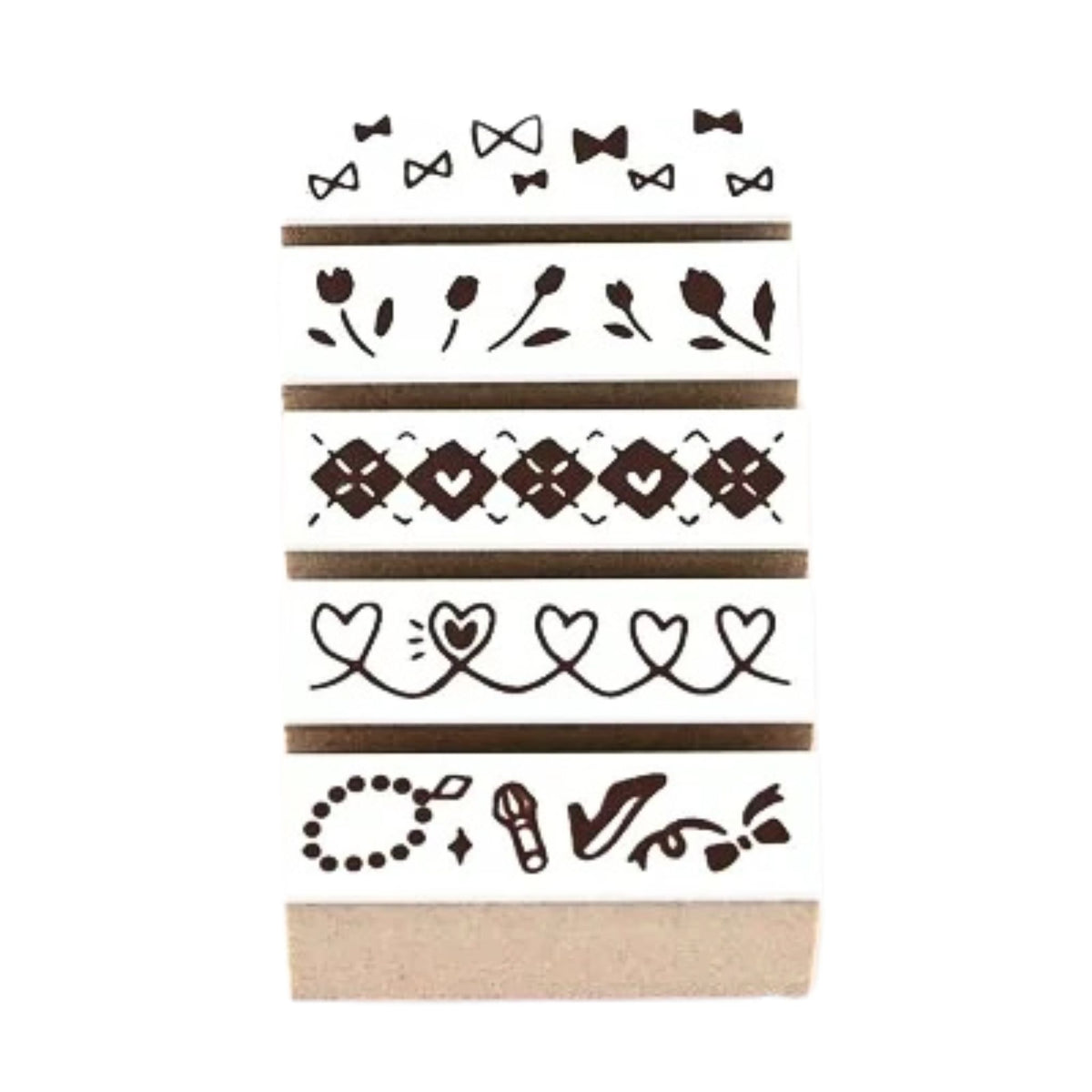 Sanby - Rubber Stamps - 5-Piece - Mini Border Stamp Set - Fancy