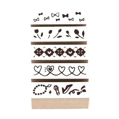 Sanby - Rubber Stamps - 5-Piece - Mini Border Stamp Set - Fancy