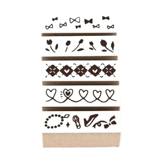 Sanby - Rubber Stamps - 5-Piece - Mini Border Stamp Set - Fancy