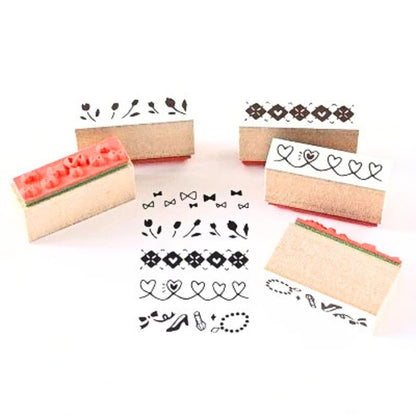 Sanby - Rubber Stamps - 5-Piece - Mini Border Stamp Set - Fancy