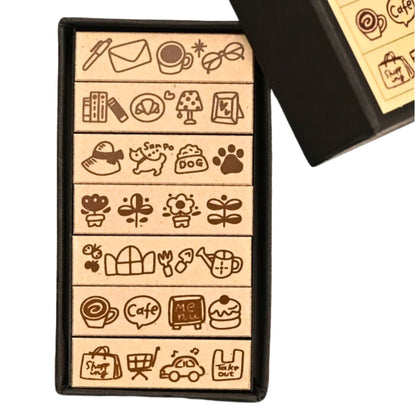 Sanby - Rubber Stamps - 7-Piece - Mini Border Stamp Set - Favourite Times