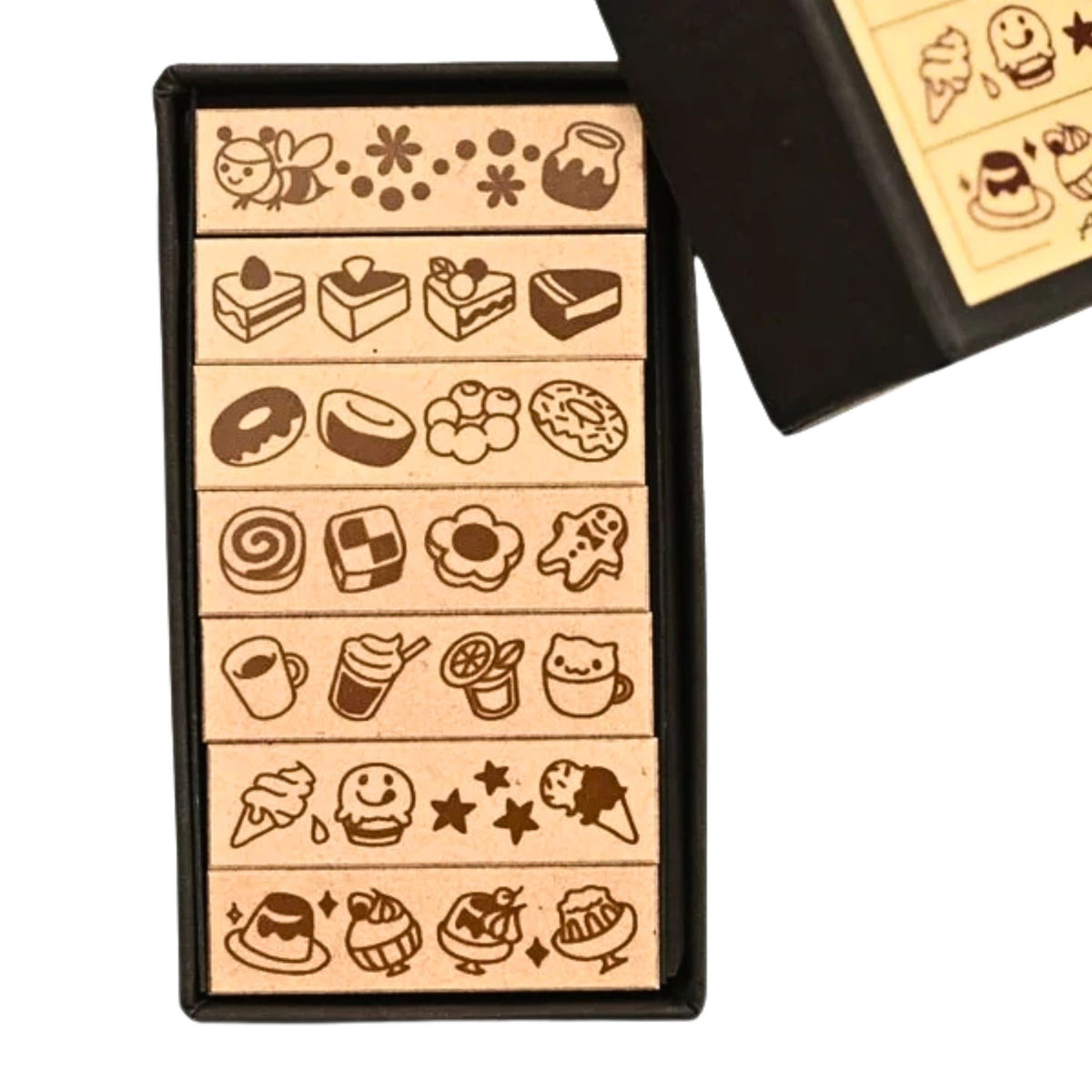 Sanby - Rubber Stamps - 7-Piece - Mini Border Stamp Set - Sweets