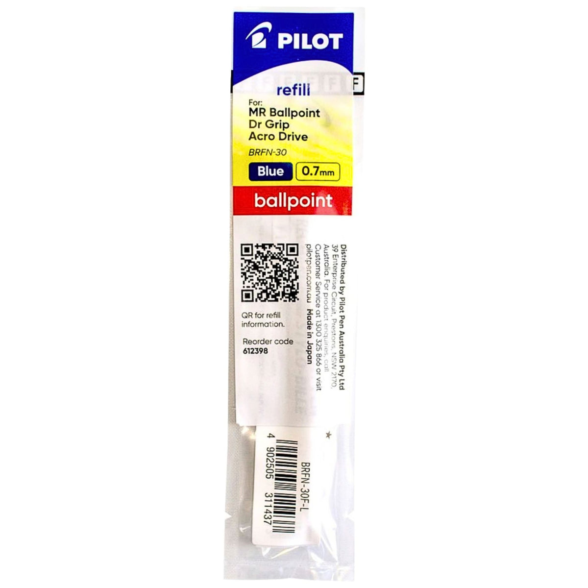 PILOT - Acroball - Hybrid - Ballpoint - Metal - Refill - BRFN-30 - 2 Sizes - 2 Colours