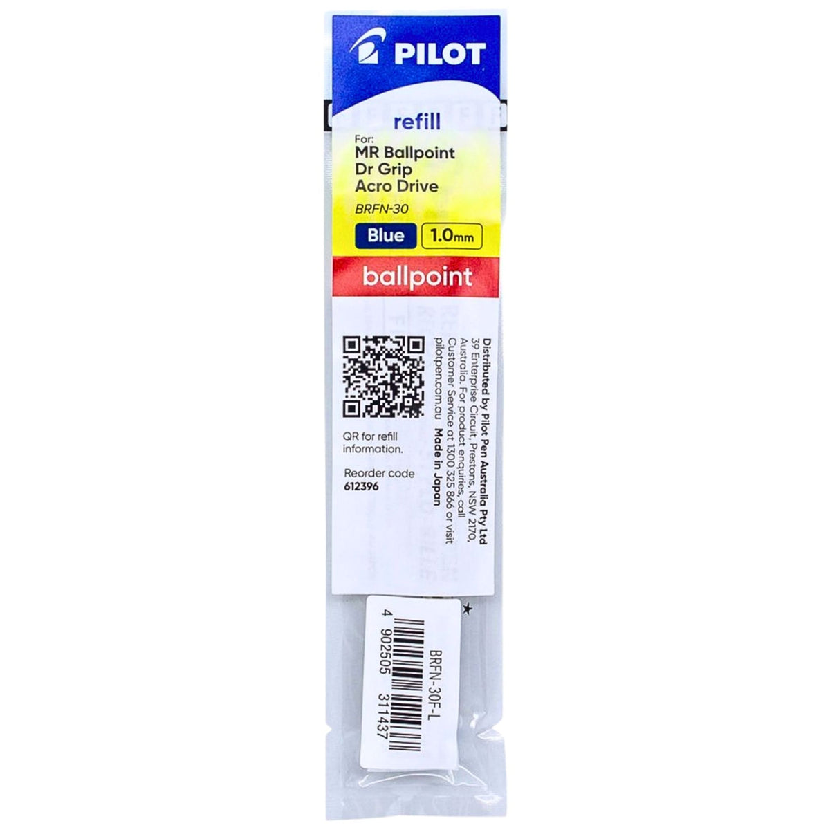 PILOT - Acroball - Hybrid - Ballpoint - Metal - Refill - BRFN-30 - 2 Sizes - 2 Colours