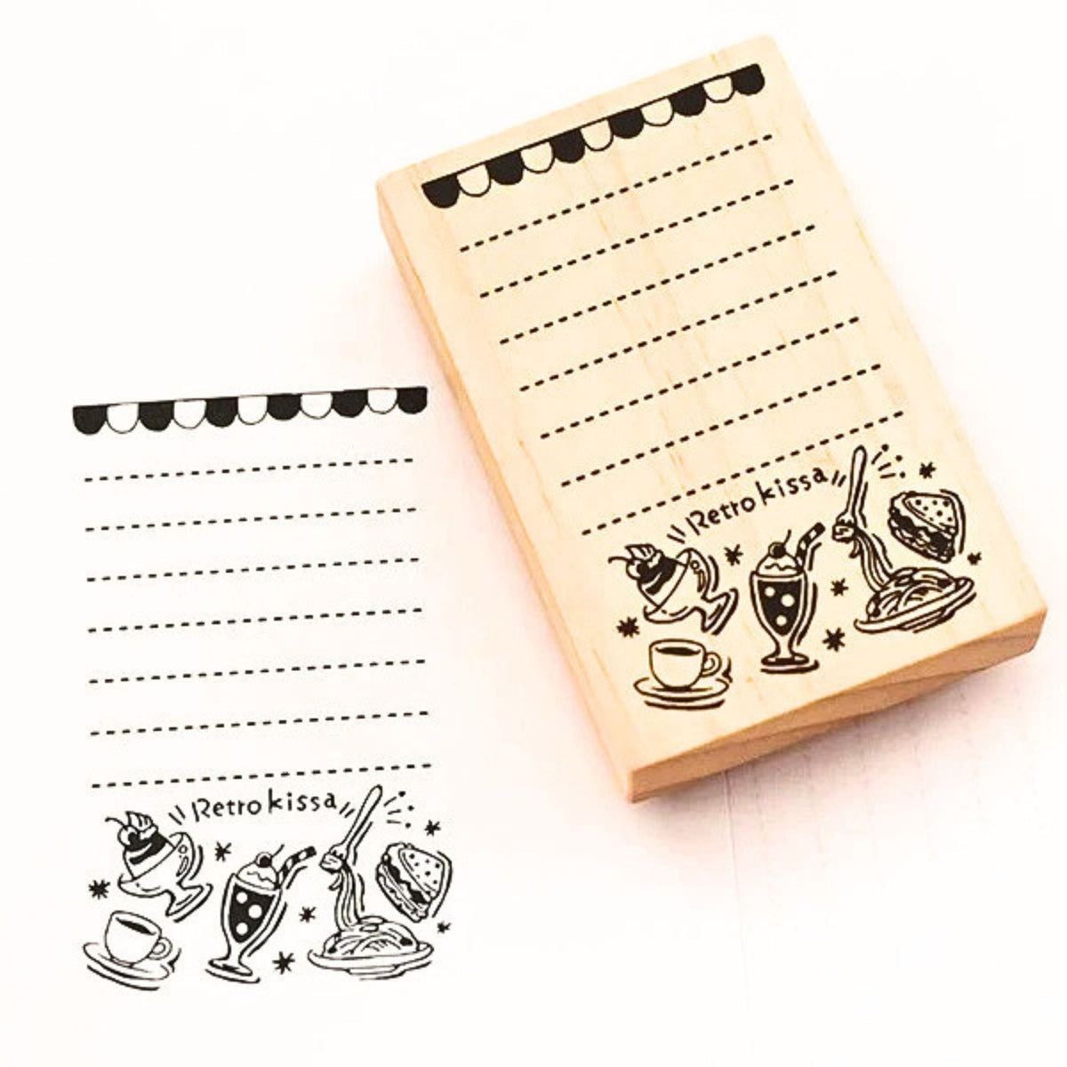 Sanby - Rubber Stamp - Memo - Retro Coffee Shop