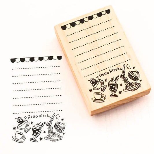 Sanby - Rubber Stamp - Memo - Retro Coffee Shop