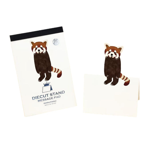MARUMONO - Diecut Stand - Message Pad - Red Panda